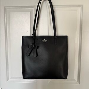 kate spade Black Leather Bow-Accent Tote